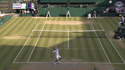 Djokovic And Federer Are Playing A Tennis Match GIF