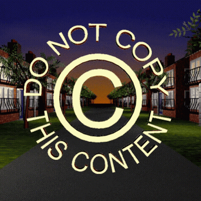 Do Not Copy This Content Sign In Front Of Buildings GIF