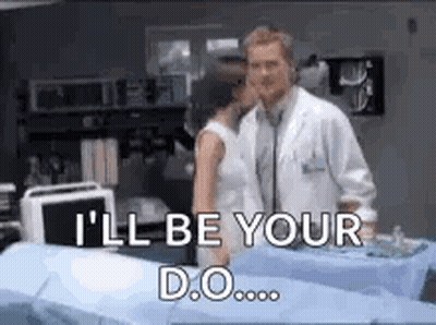 Doctor And Woman Kissing In Hospital Saying I'll Be Your D.O GIF