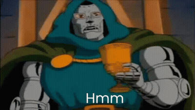 Doctor Doom From The X-Men Is Holding A Goblet Of Wine . GIF