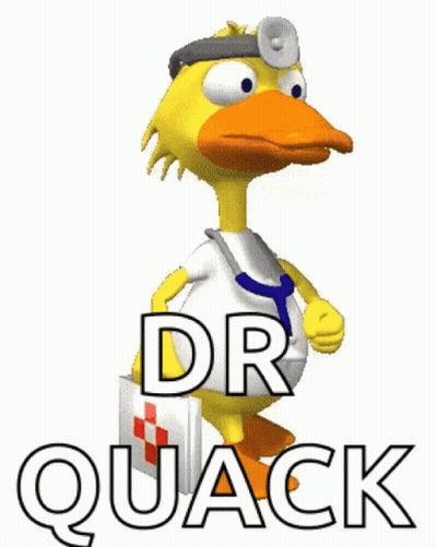 Doctor Duck Holding Briefcase GIF
