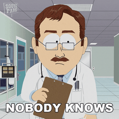 Doctor Holding Clipboard Saying Nobody Knows GIF