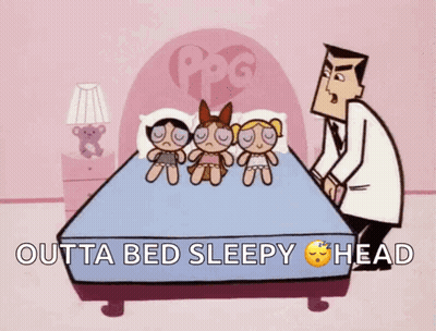 Doctor Putting Three Dolls on Bed Outta Bed Sleepy Head