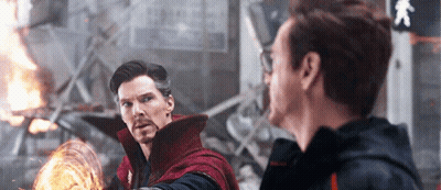 Doctor Strange And Tony Stark Standing Next To Each Other GIF