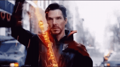 Doctor Strange Holding Sword With Fire GIF