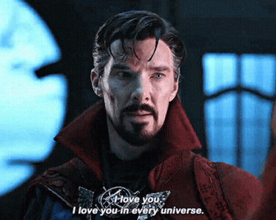 Doctor Strange Says " I Love You In Every Universe " In A Movie Scene GIF