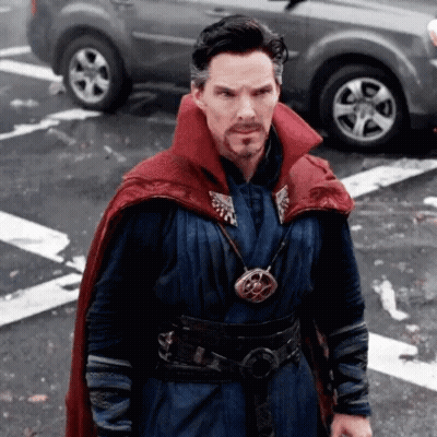 Doctor Strange Standing By Car In Parking Lot GIF