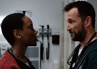 Doctor Talking To Patient With Syringe And Stethoscope GIF