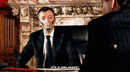Doctor Who Wearing Gas Mask GIF