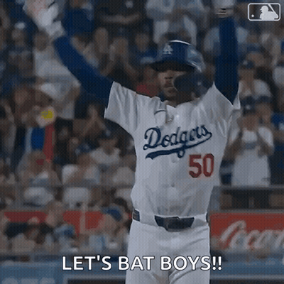Dodgers Baseball Player Arms Up GIF