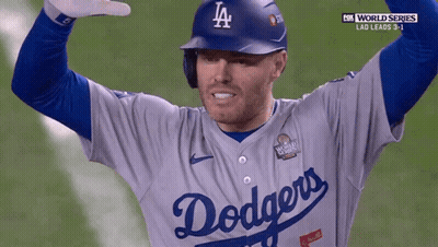 Dodgers Baseball Player Celebrates Lead GIF