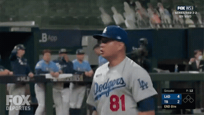 Dodgers Baseball Player In Dugout GIF