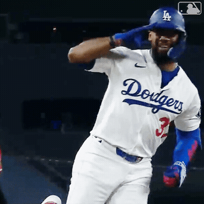 Dodgers Baseball Player In White Jersey GIF