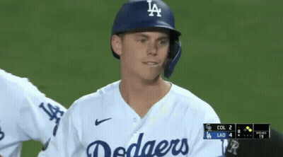 Dodgers Baseball Player Looking At Camera GIF