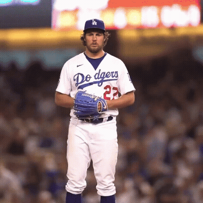 Dodgers Baseball Player Number 23 In Front Of Crowd GIF