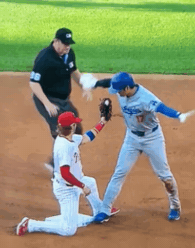 Dodgers Baseball Player Ready To Catch Ball GIF