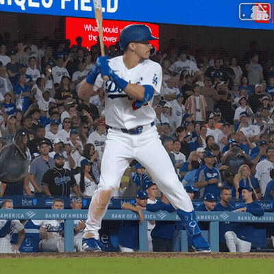 Dodgers Baseball Player Ready To Swing GIF