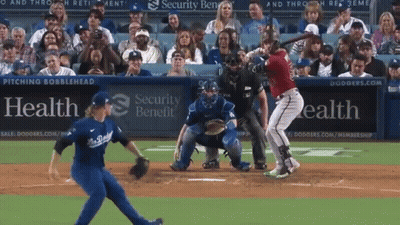 Dodgers Baseball Player Swinging GIF