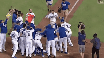Dodgers Baseball Players Celebrating GIF