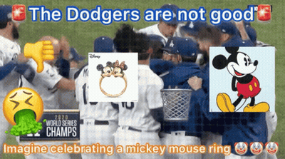 Dodgers Not Good Mickey Mouse Ring GIF