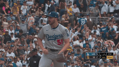 Dodgers Pitcher In Front Of Crowd GIF
