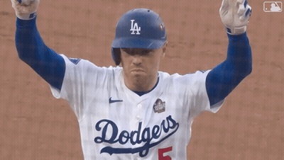 Dodgers Player Arms Up GIF