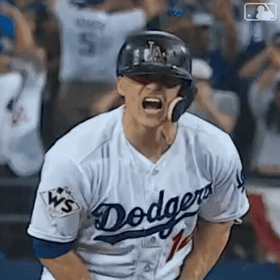Dodgers Player Celebrating Win GIF
