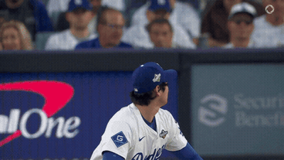 Dodgers Player In Front Of Bank Ad GIF