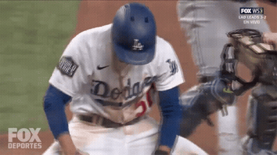 Dodgers Player Kneeling On Field GIF