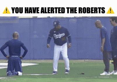 Dodgers Player Kneeling With You Have Alerted The Roberts Sign GIF