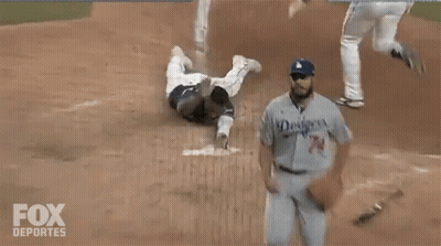 Dodgers Player Lying On Ground GIF