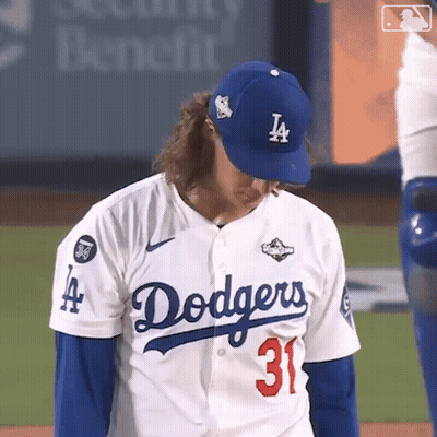 Dodgers Player Number 31 Looking Down GIF