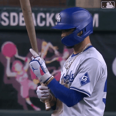 Dodgers Player Ready to Hit Ball