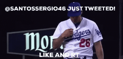 Dodgers Player Standing In Front Of Sign GIF