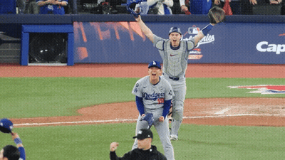 Dodgers Players Celebrating With Referee GIF