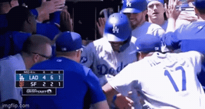 Dodgers Players Huddled Together GIF