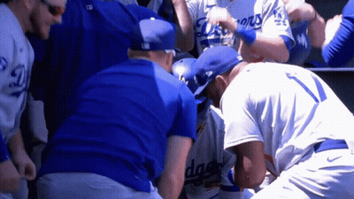 Dodgers Players Huddling GIF