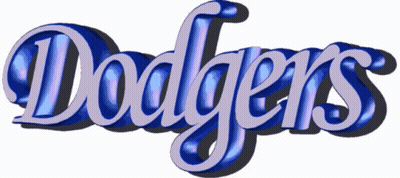 Dodgers Word In Blue And Purple GIF