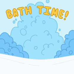 Dog And Cat's Bubble Bath Time GIF