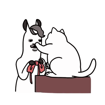 Dog And Cat Sitting Together Sticker