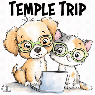 Dog And Cat Wearing Glasses Looking At Laptop Temple Trip GIF