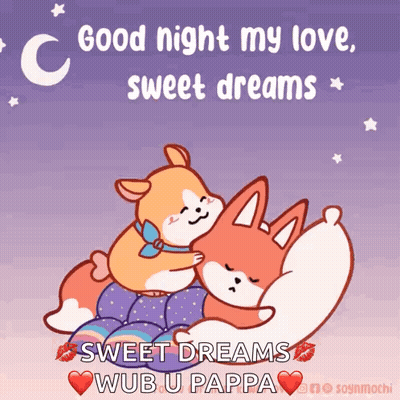 Dog And Fox Hugging Good Night GIF