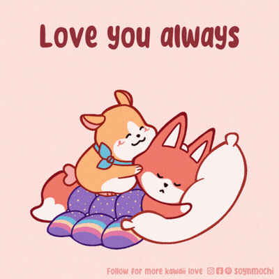 Dog And Fox Hugging Love You Always GIF