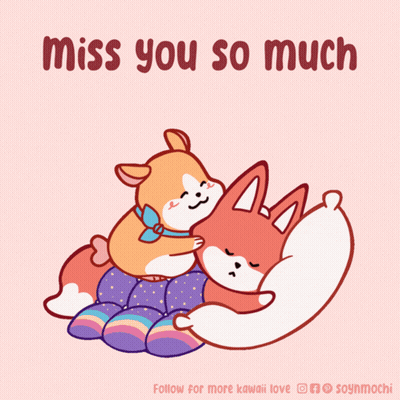 Dog And Fox Saying Miss You So Much GIF