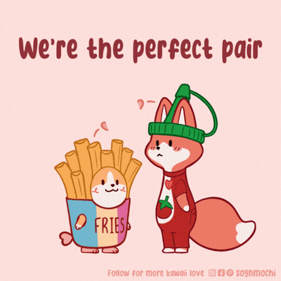Dog And Fox We're The Perfect Pair GIF