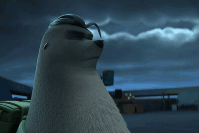 Dog And Seal Looking At Each Other GIF