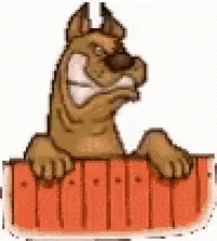 Dog Barking Fence Cartoon GIF