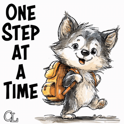 Dog Carrying Backpack One Step At A Time GIF