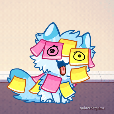 Dog Cartoon With Sticky Notes GIF