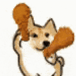 Dog Dancing With Chicken Joy GIF